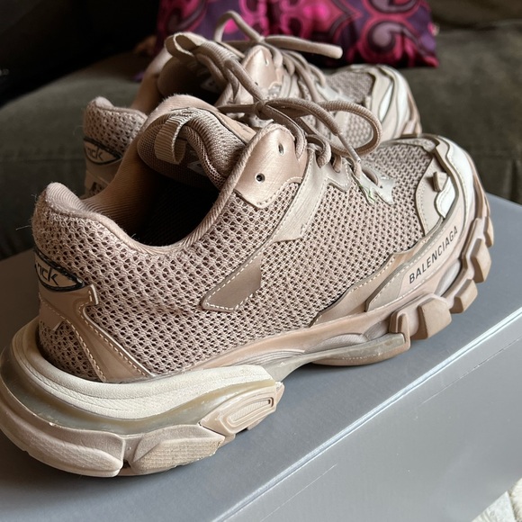 BALENCIAGA Track 3.0 Distressed Mesh Sneakers US 9, IT 39 Beige Tan Womens - Picture 3 of 14